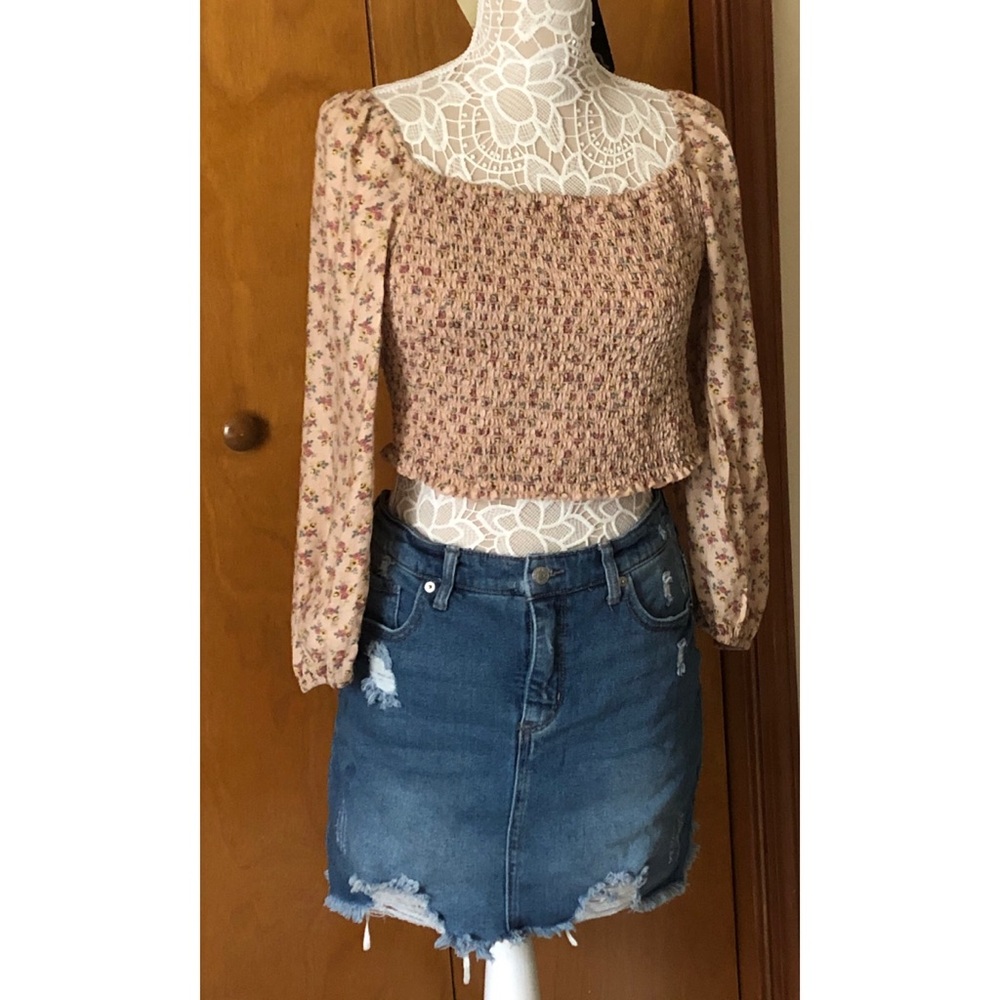 Target Crop top and jean skirt